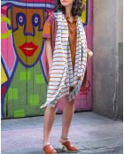 Sciarpa 100% cotone biologico Sens blu - 100x200 cm