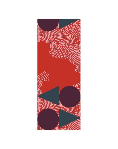 Rundschal aus 100% roter Wolle, dreieckig, 70 x 180 cm