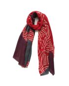 Rundschal aus 100% roter Wolle, dreieckig, 70 x 180 cm