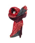 Rundschal aus 100% roter Wolle, dreieckig, 70 x 180 cm