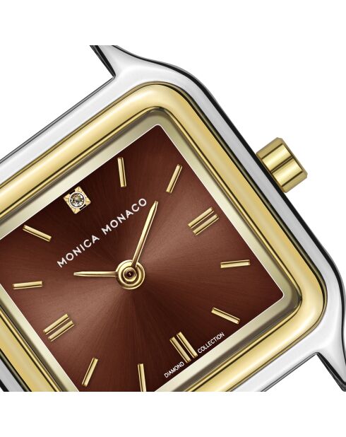 Montre en quartz pour femme rayons de soleil argenté/doré