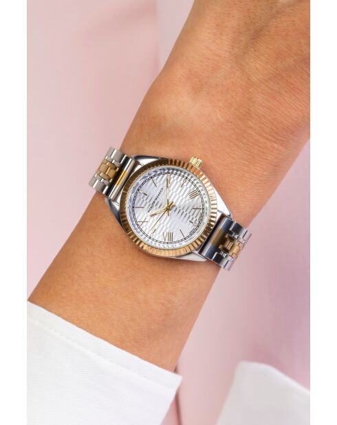 Montre en quartz pour femme rayons de soleil argenté/doré