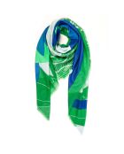 Quadratische grüne Tulpe aus 100% Bio-Baumwolle - 130x130 cm