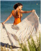 Fouta de plage bleu - 100x200 cm
