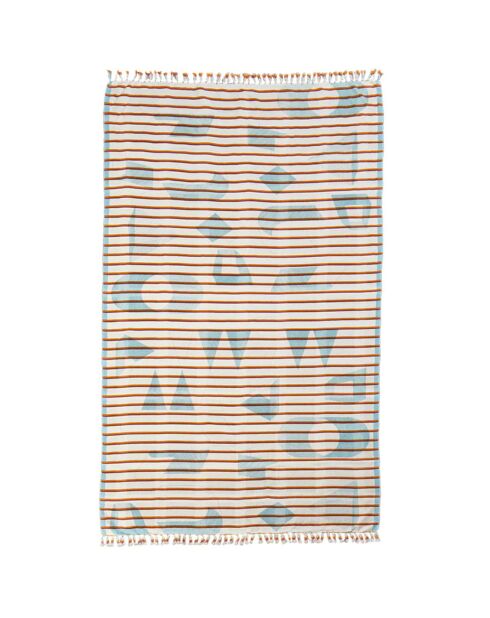 Fouta de plage bleu - 100x200 cm