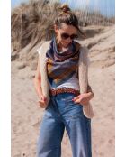 Schal aus 100% blauer Baumwolle - 100x100cm