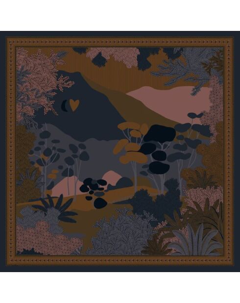 Schal aus 100% blauer Baumwolle - 100x100cm