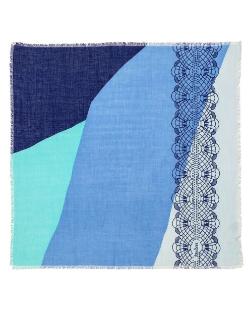 Spitze aus 100% Bio-Baumwolle, blaues Quadrat - 65x65 cm