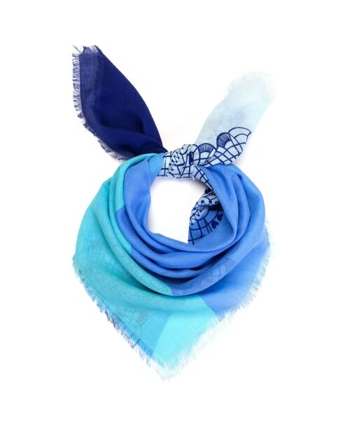 Spitze aus 100% Bio-Baumwolle, blaues Quadrat - 65x65 cm