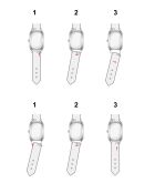 Montre en quartz pour femme rayons de soleil argenté