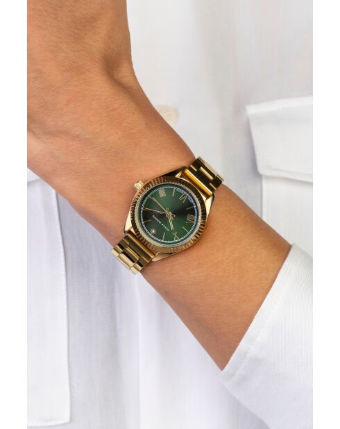 Montre en quartz pour femme rayons soleil dorée