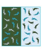 Blauwe sjaal van katoen en zijde - 100x100 cm