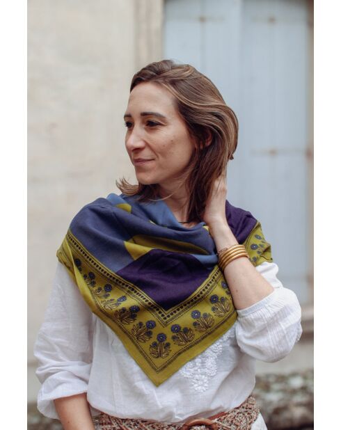 Sjaal van 100% wolbrons - 120 x 120 cm