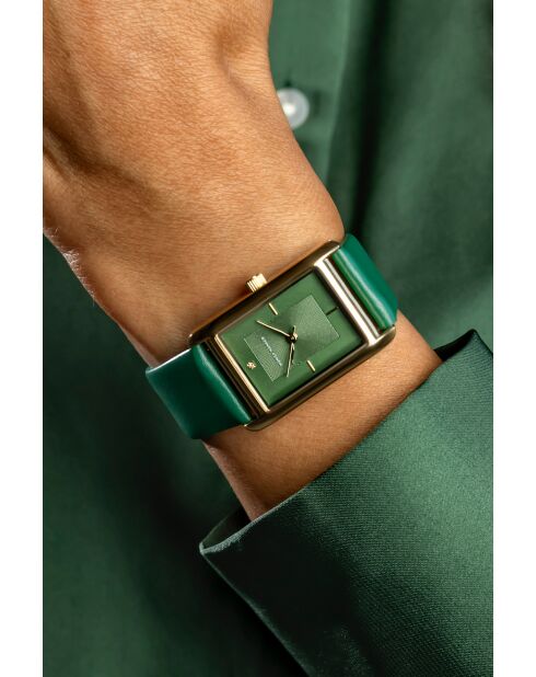 Montre en quartz pour femme verte