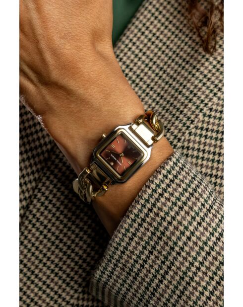 Montre en quartz pour femme rayons de soleil dorée