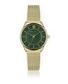 Montre en quartz pour femme texture dorée