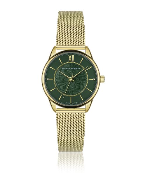 Montre en quartz pour femme texture dorée