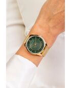 Montre en quartz pour femme texture dorée