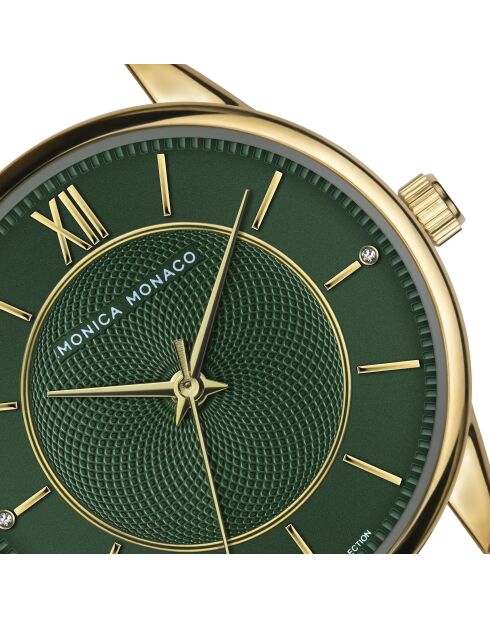 Montre en quartz pour femme texture dorée