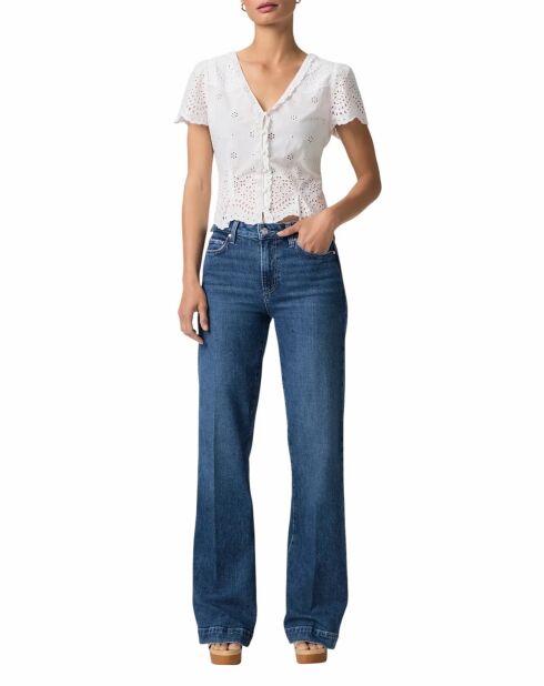 Leenah Soundcheck blauwe jeans met wijde pijpen