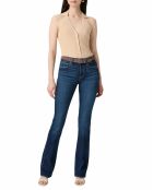 Blaue Bootcut-Jeans mit hoher Taille von Manhattan Overdrive