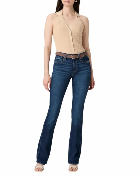 Blaue Bootcut-Jeans mit hoher Taille von Manhattan Overdrive