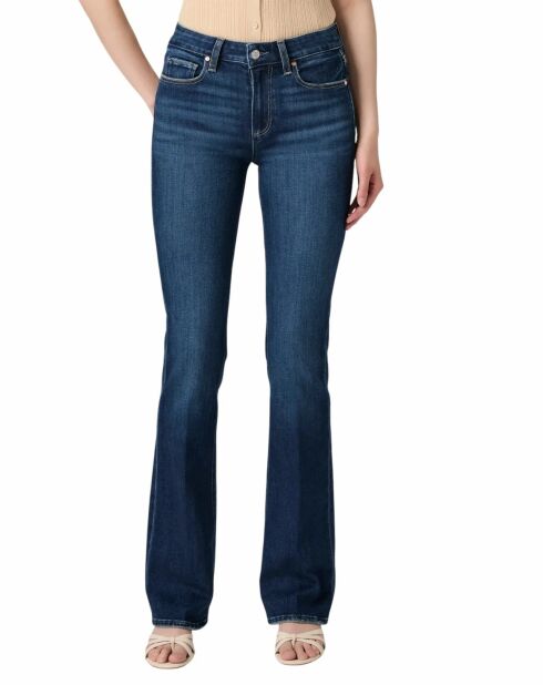 Blaue Bootcut-Jeans mit hoher Taille von Manhattan Overdrive