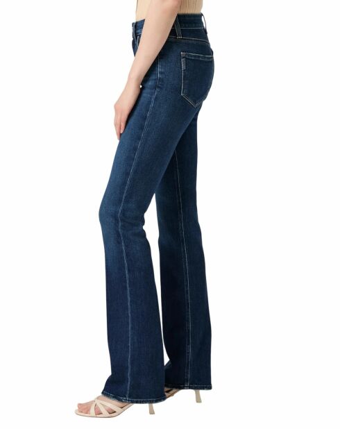 Blaue Bootcut-Jeans mit hoher Taille von Manhattan Overdrive