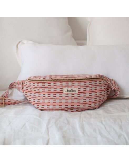 Sac banane en coton Vivi rose - 28.5x15x8 cm