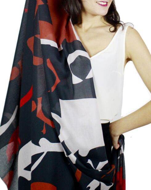 Stola marrone Vertige 100% cotone biologico - 200x100 cm