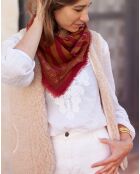 Lines bronzen sjaal van 100% wol - 100x100 cm