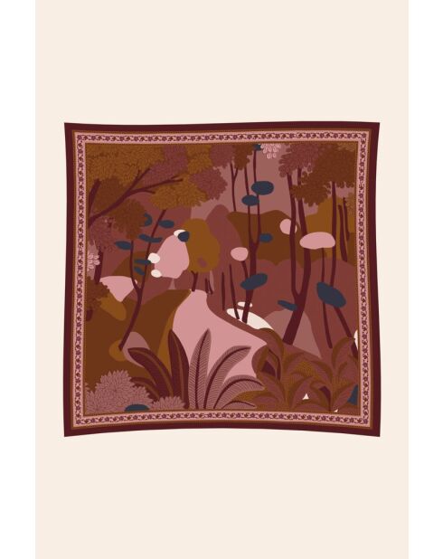 Schal aus 100% karamellfarbener Baumwolle - 100x100cm