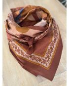 Schal aus 100% karamellfarbener Baumwolle - 100x100cm