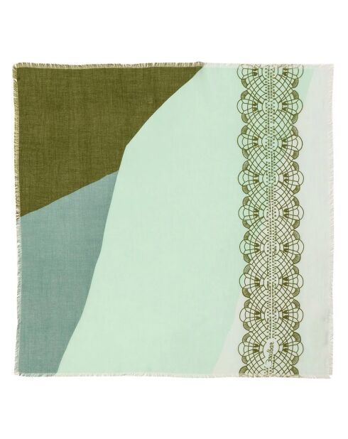 Khakifarbene Spitze aus 100% Bio-Baumwolle, quadratisch, 65 x 65 cm