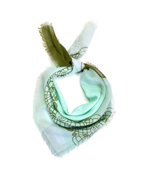 Khakifarbene Spitze aus 100% Bio-Baumwolle, quadratisch, 65 x 65 cm