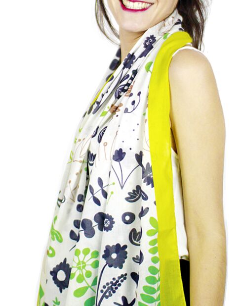 Etole Flora 100% Coton Bio crème - 200x100 cm