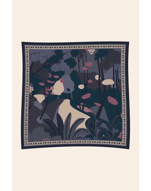 Mitternachtsblauer Schal aus 100% Baumwolle - 100x100cm