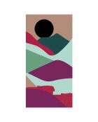 Etole 100% Coton bio Black sun magenta - 200x100 cm