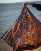 Schal aus 100% Wolle Blue Sparkle - 100x100 cm