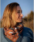 Schal aus 100% Wolle Blue Sparkle - 100x100 cm