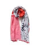 Etole 100% Coton bio Doodle rouge - 200x100 cm