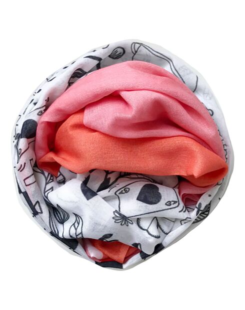 Etole 100% Coton bio Doodle rouge - 200x100 cm