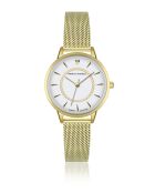 Montre en quartz pour femme dorée