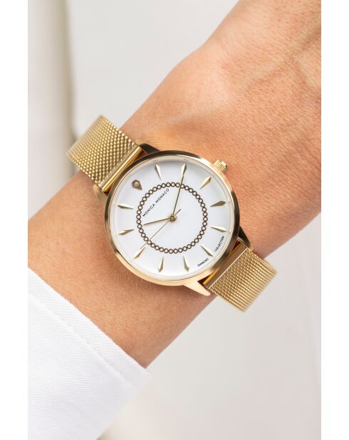 Montre en quartz pour femme dorée