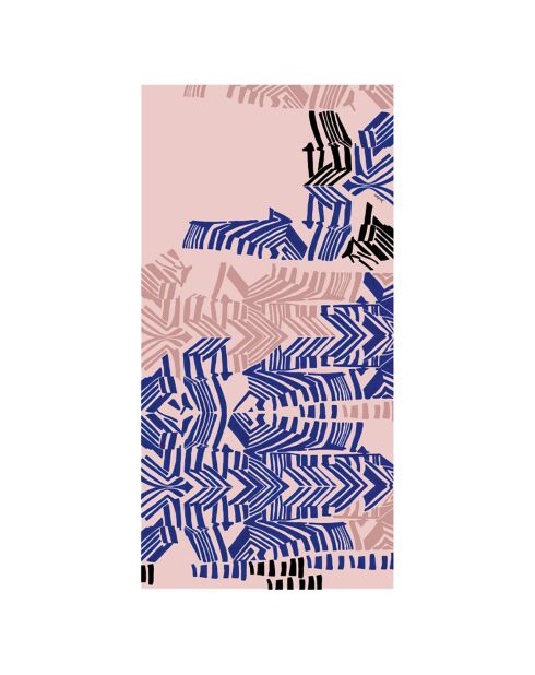 Roze stola van 100% biologisch katoen met strepen - 200x100 cm