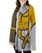 Luna gelber Schal aus 100% Wolle - 70x180 cm