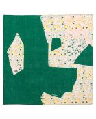 Quadratisches grünes Mosaik aus 100% Bio-Baumwolle - 22x22 cm