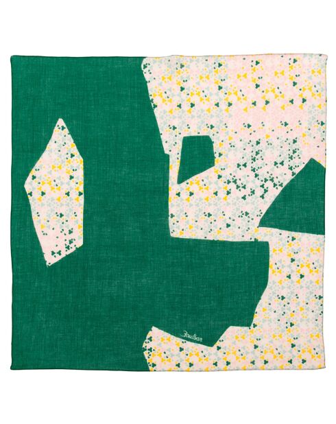 Quadratisches grünes Mosaik aus 100% Bio-Baumwolle - 22x22 cm