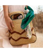 Quadratisches grünes Mosaik aus 100% Bio-Baumwolle - 22x22 cm