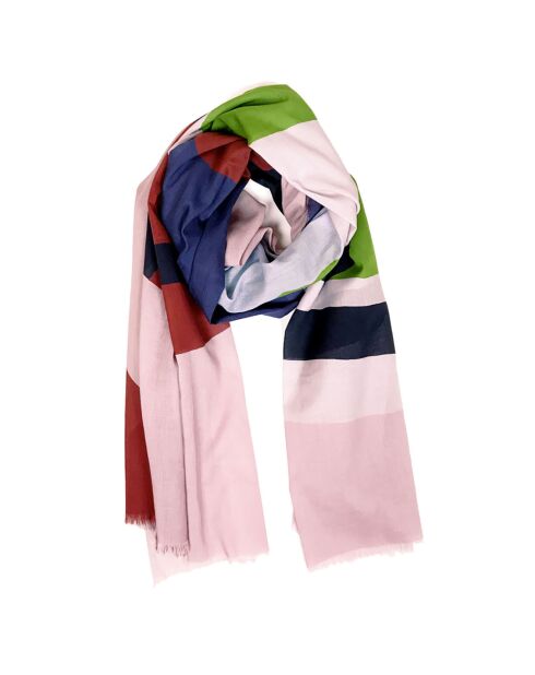 Indischer rosa Schal aus 100% Bio-Baumwolle - 200x100 cm